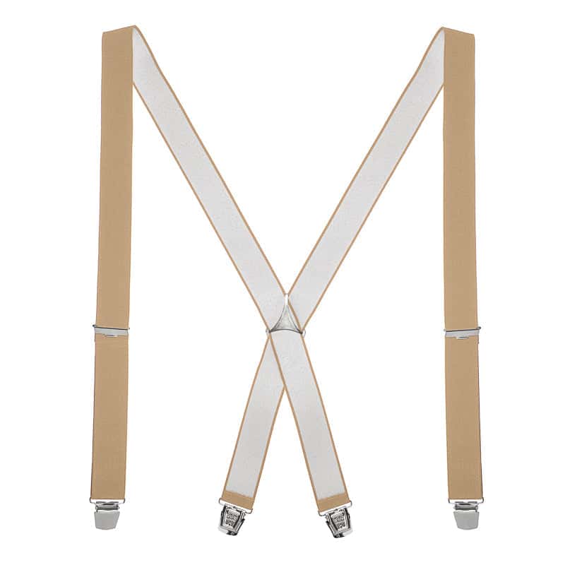 165 cm - beige bretels - extra lang - vier stevige clips - Bretels.nl