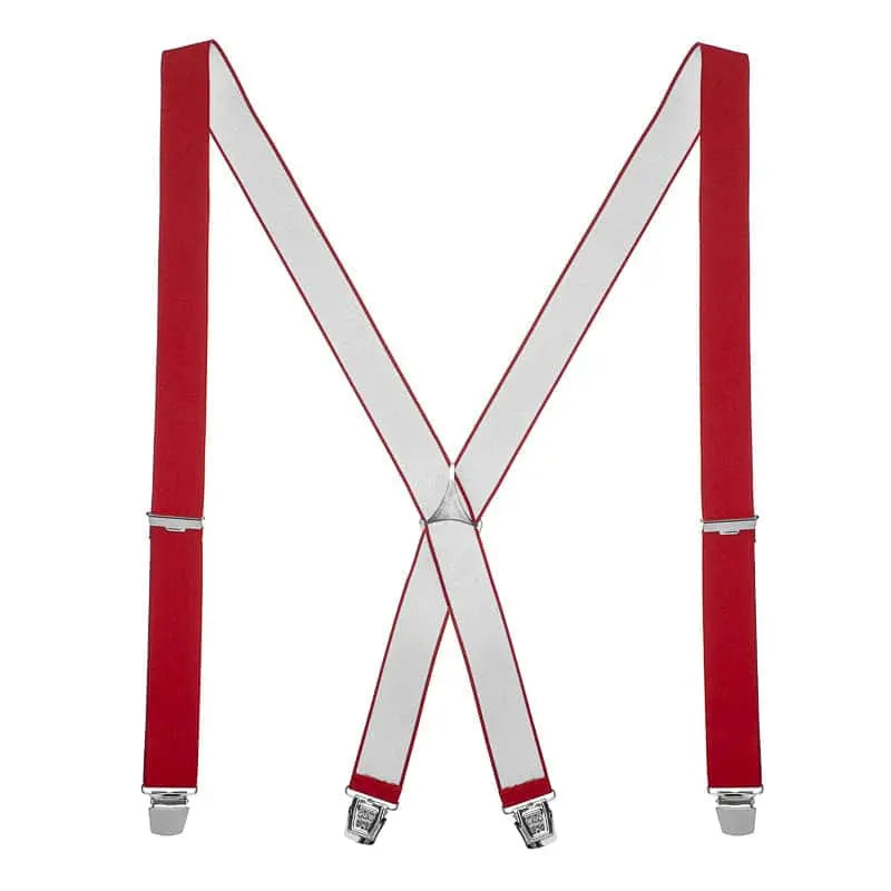 Extra lange bretels (165 cm) met rode banden en vier krachtige clips - Extra lange bretels van het merk Daspartout