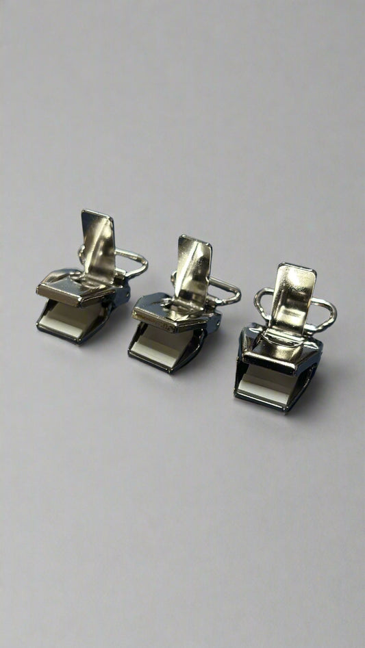 Set van 3 bretels clips – zilverkleurig