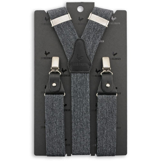 Sir Redman luxury braces Denim Urban black