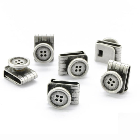Set losse bretel knoopjes antiek zilver