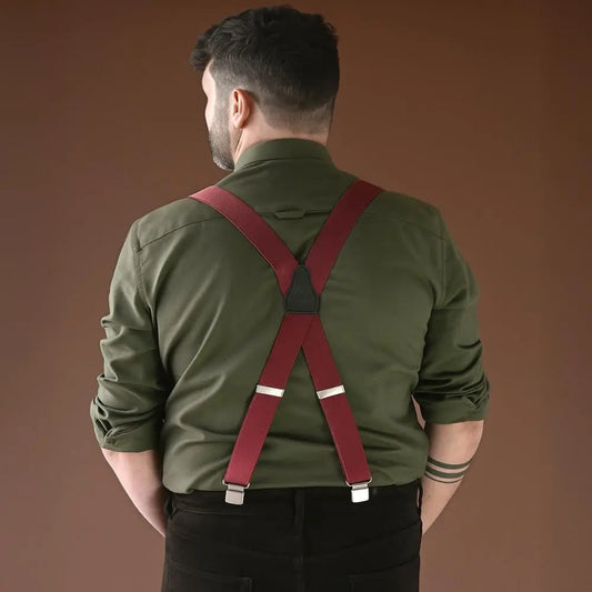 XL bretels bordeaux - Extra lange bretels van het merk Sir Redman