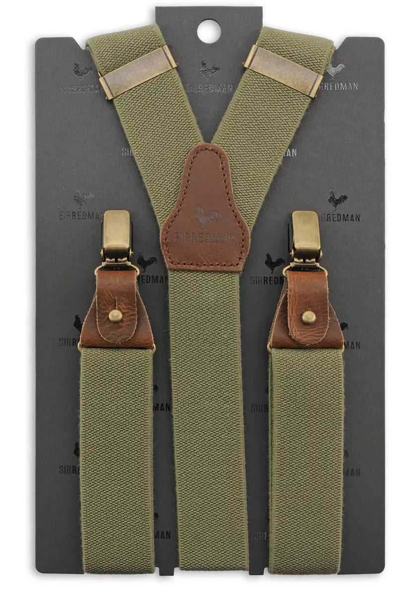 Sir Redman luxe bretels Essential legergroen - bretels van het merk Sir Redman