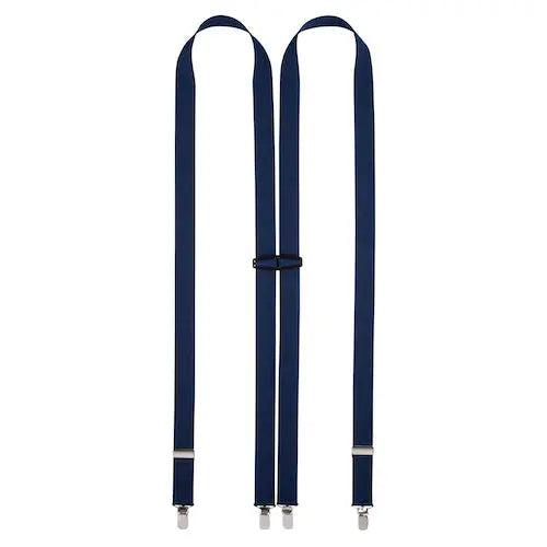 Blauwe (navy) bretels met vier krachtige clips - bretels van het merk Daspartout