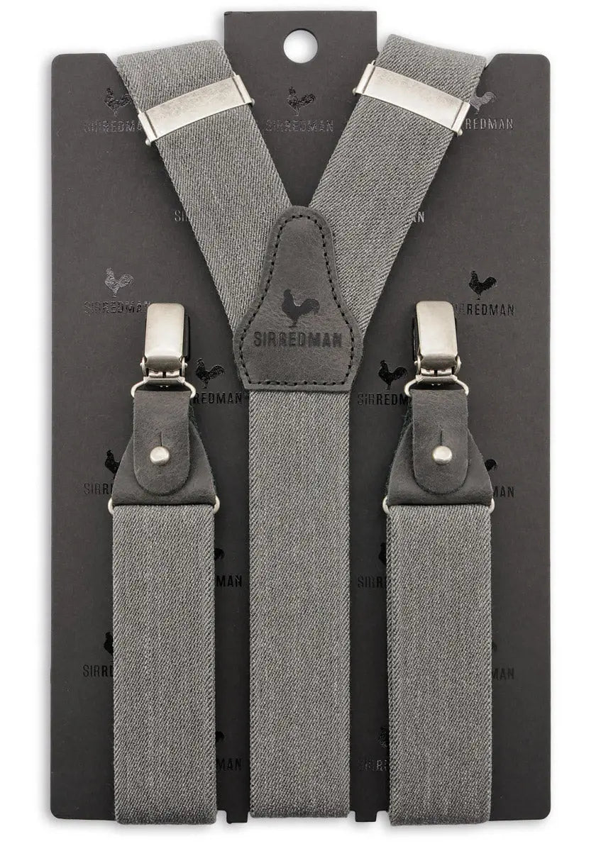 Sir Redman luxe bretels Denim Urban grijs - bretels van het merk Sir Redman