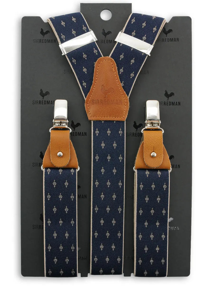 Sir Redman luxe bretels Monsieur Chic blauw - bretels van het merk Sir Redman