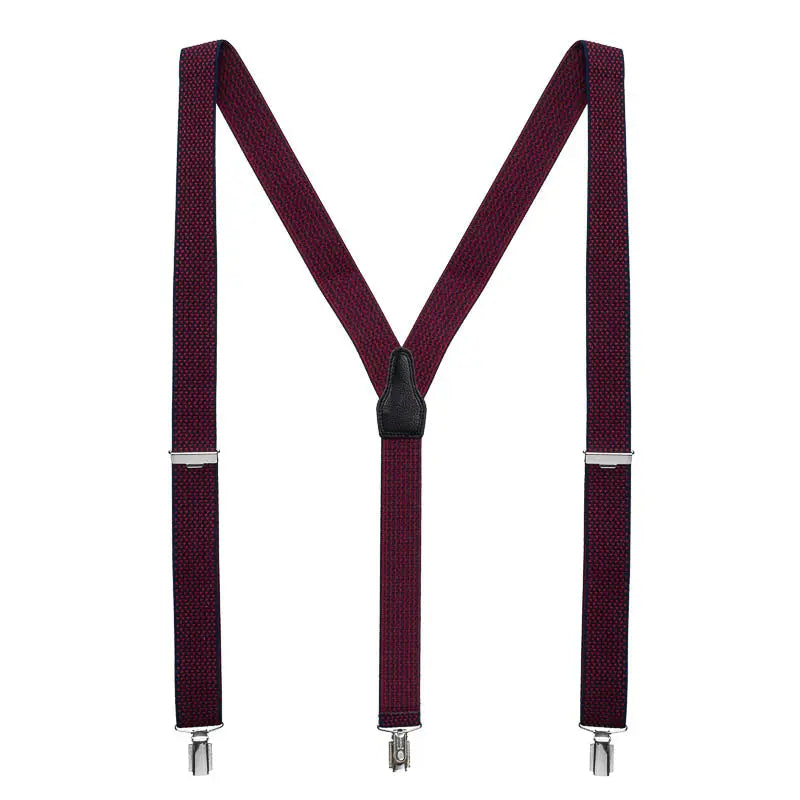 Blauwe bretels met rood patroon - bretels van het merk Daspartout