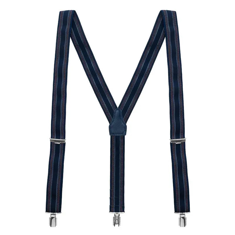 Blauwe bretels met rood patroon - bretels van het merk Daspartout