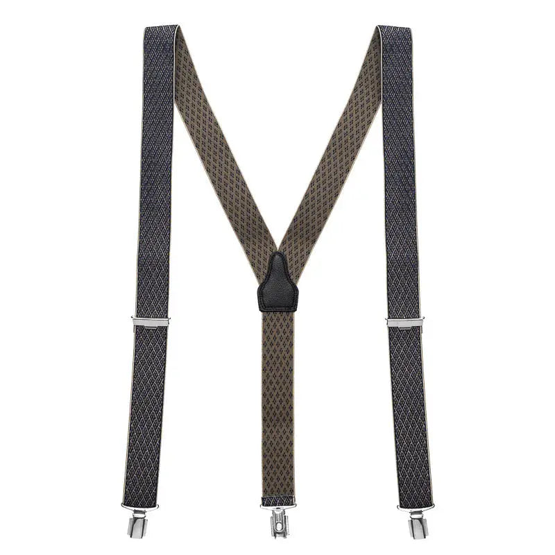 Blauwe bretels met beige patroon - bretels van het merk Daspartout