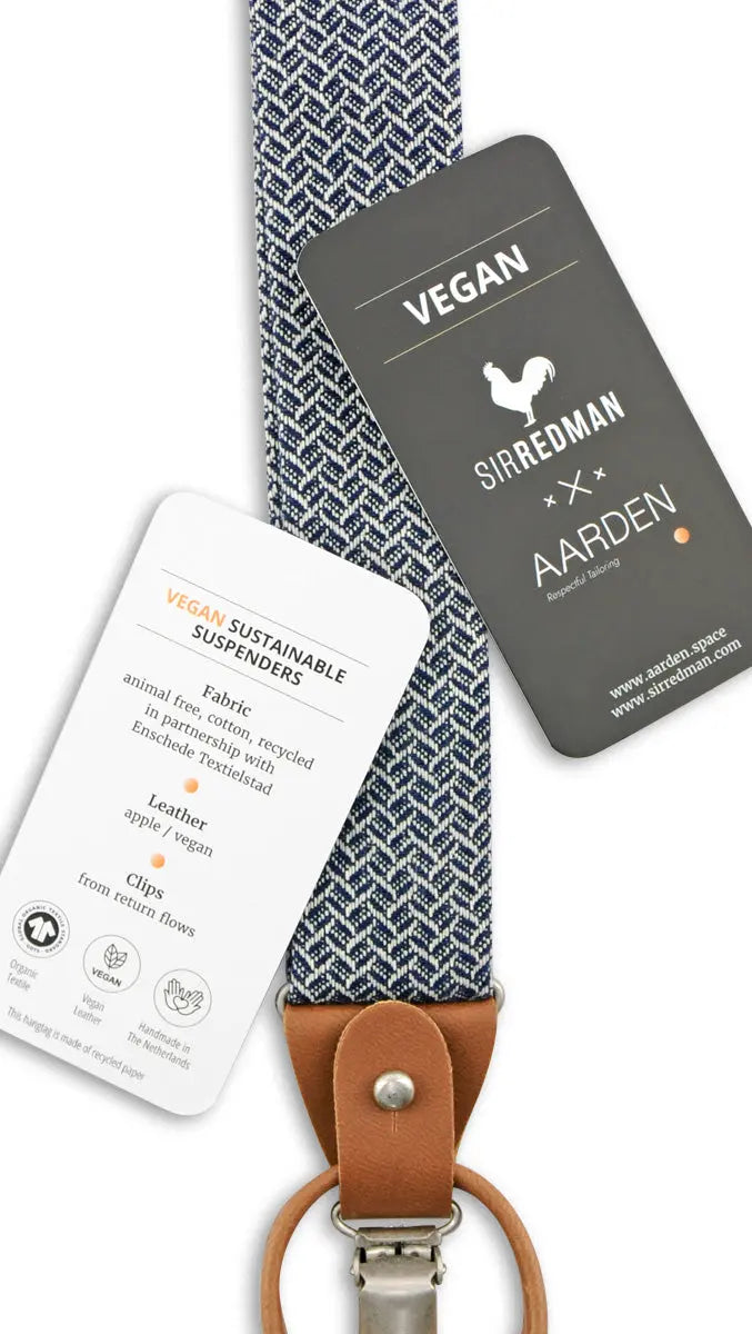 Sir Redman x Aarden luxe bretels Vince Vegan Blue - Heren van het merk Sir Redman