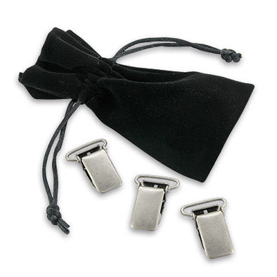 Set aus losen Hosenträgerclips 20 mm der Marke SirRedman - antik silber