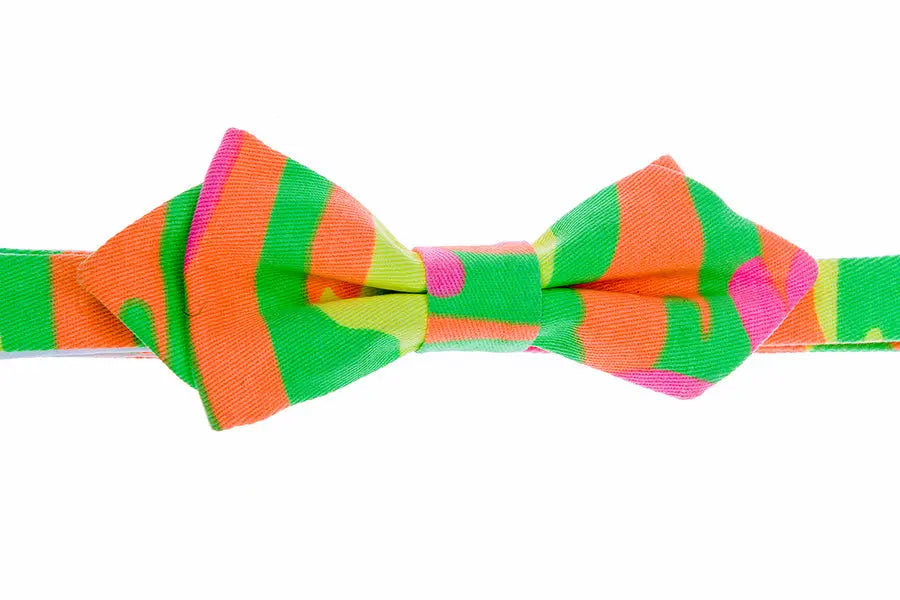 Vlinderdas in de kleuren geel, roze en groen - Strikjes van het merk Hein Strijker