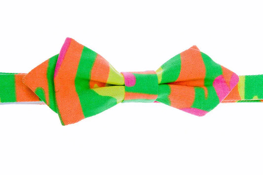 Vlinderdas in de kleuren geel, roze en groen - Strikjes van het merk Hein Strijker