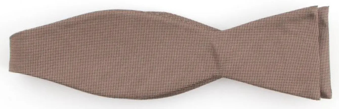Bruin beige strik van zijde, zelf strikken (zelfstrikker) - Strikjes van het merk Profuomo
