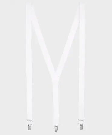 Witte bretels (smalle band) met extra sterke clips - Heren van het merk Profuomo