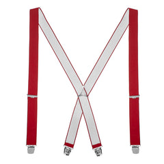 130 cm - bretelles rouges - extra longues - quatre clips robustes