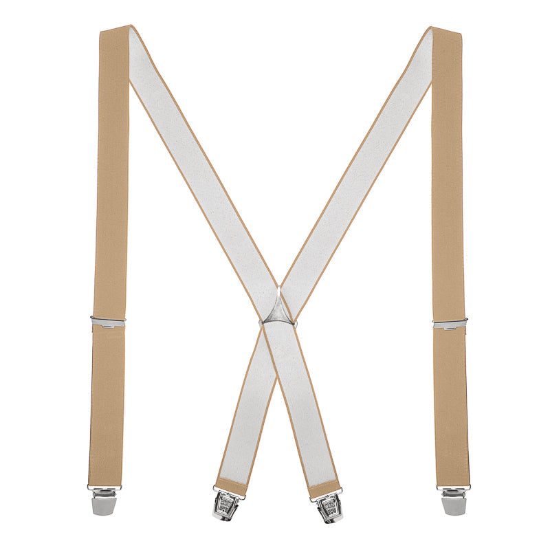 165 cm - beige bretels - extra lang - vier stevige clips