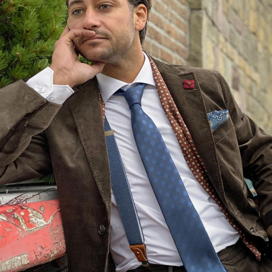 Sir Redman luxury braces Denim Urban blue