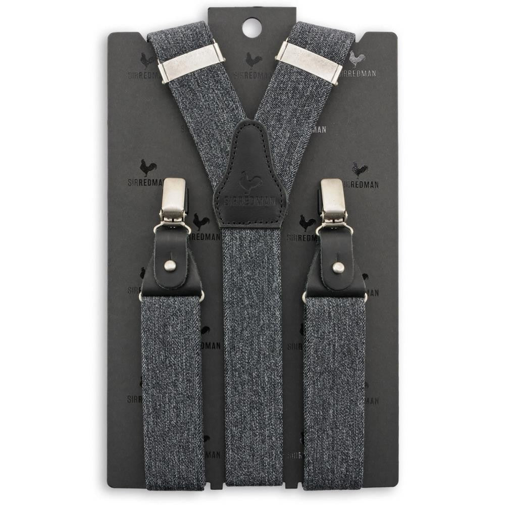 Sir Redman luxury braces Denim Urban black