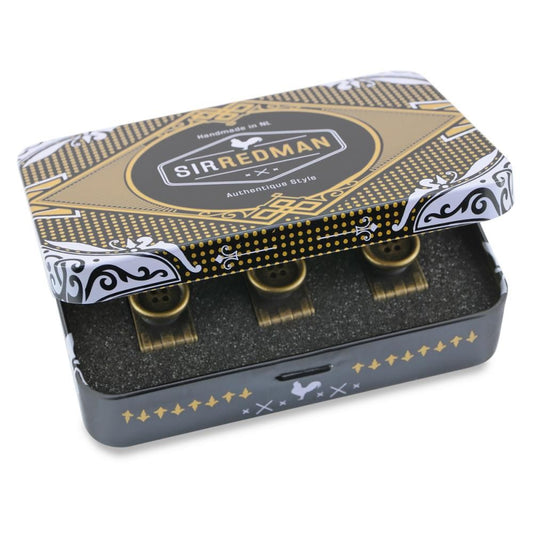 Set losse bretel knoopjes antiek messing