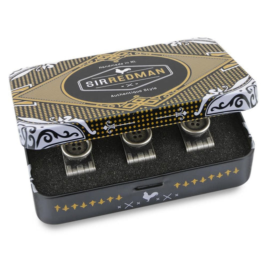 Set losse bretel knoopjes antiek zilver