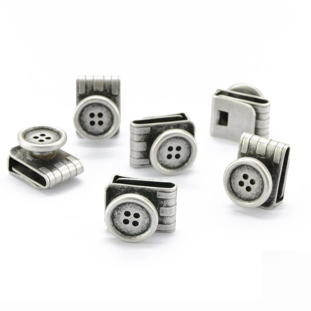 Set losse bretel knoopjes antiek zilver