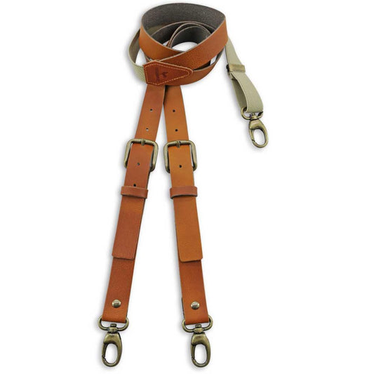 Stoere WORK bretels leer cognac - bretels van het merk Sir Redman