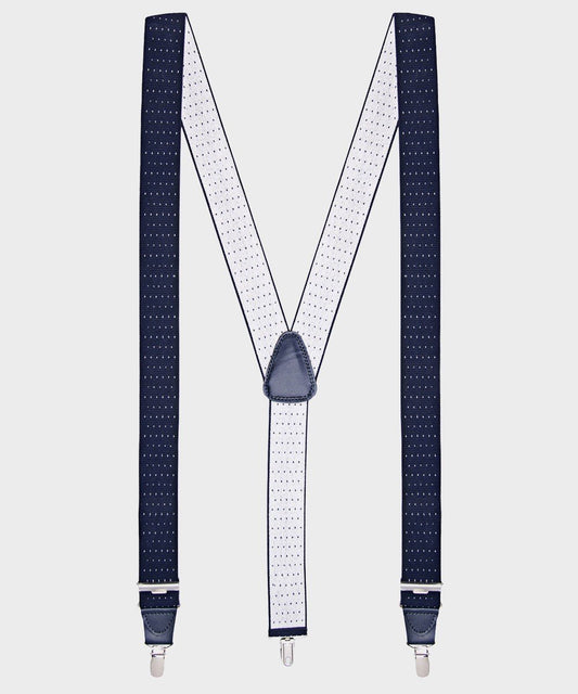 blauwe bretels stippen 