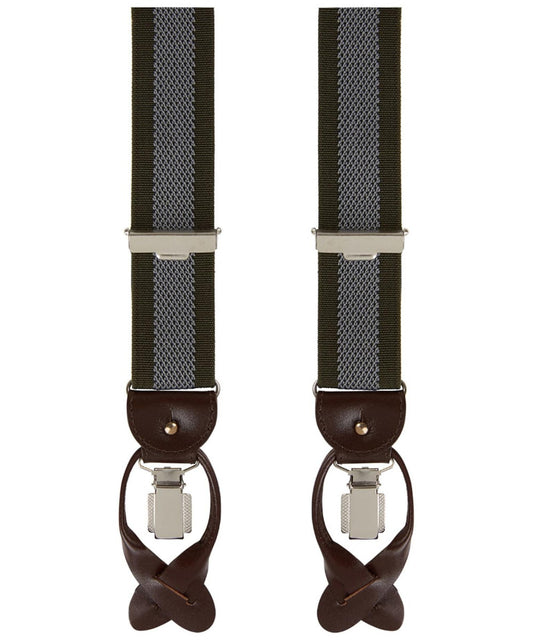 Grüngraue Herren Hosenträger Profuomo