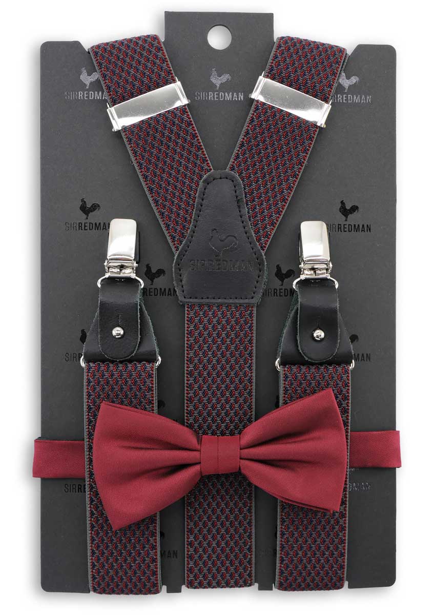 Sir Redman bretels combi pack Elegance Bordeaux Rood