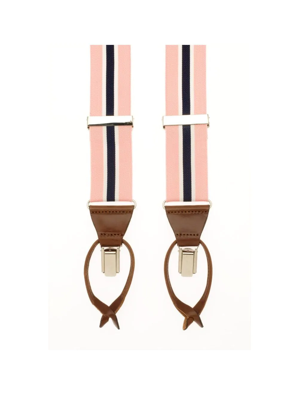 Gestreepte bretels in de kleur roze blauw van het merk Hein Strijker Bretels.nl